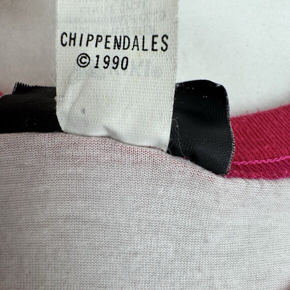 Vintage 90s Chippendales Stripper Sleep Shirt Pink Ringer Tee Single Stitch USA - Picture 12 of 16